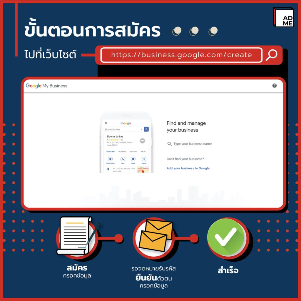 ขั้นตอนการสมัคร Google My Business