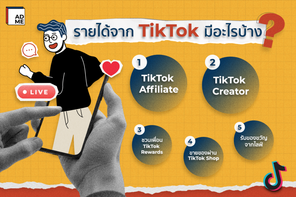 รายได้จาก TikTok มีอะไรบ้าง